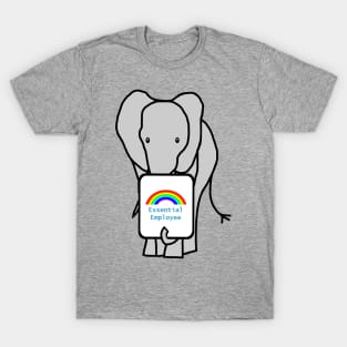 Elephant with Essential Employee Rainbow T-Shirt